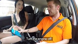 Fake Driving School Cum covered pussy for gamer minx