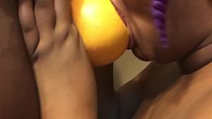 Sucking dick with grapefruit