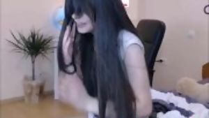 Beautiful brunette teen orgasm on webcam