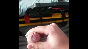 Quick cumshot in the back of an ambulance